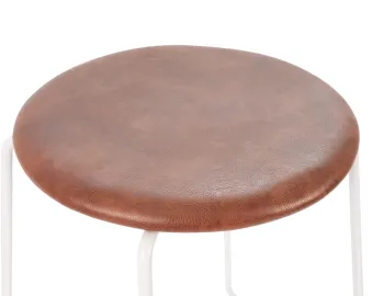 Hugo Stool Tan White Seat