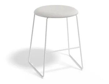 Hugo Lowstool 46cm White Frame Light Grey