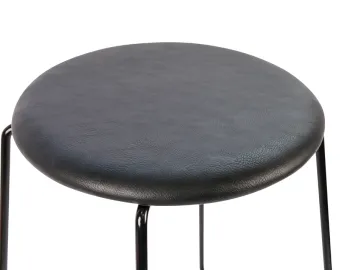 Hugo Stool Black Seat Black Frame