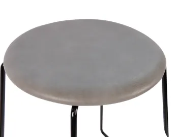 Hugo Stool Grey Seat Black Frame