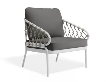 Kara Loungechair White Darkgreycushion