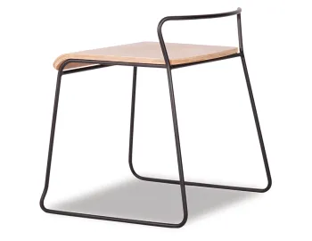 Krafter Low Stool Black Frame Oak