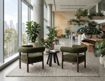 Marlowe Lounge Green Walnut Wood Lifestyle