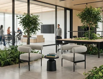 Marlowe Lounge Ivory Black Frame Lifestyle