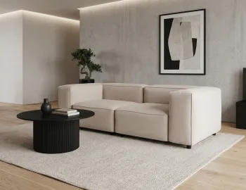 Mimi Black Round Coffee Table With0sofa