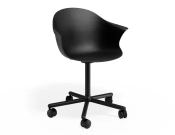 Pebble Armchair Blackseat Swivelcastors