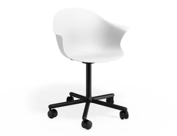 Pebble Armchair Whiteseat Swivelcastors