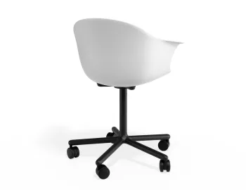 Pebble Armchair Whiteseat Swivelcastors