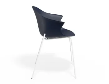 Pebble Armchair Navyseat 4postwhite
