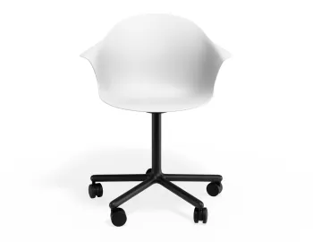 Pebble Armchair Whiteseat Swivelcastors