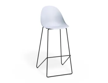 Pebble Barstool Palebluev3seat Blackframe