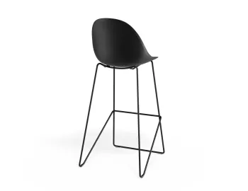 Pebble Barstool Blackseat Blackframe