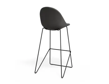 Pebble Barstool Greyfabricseat Blackframe