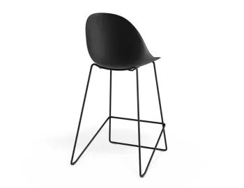 Pebble Kitchenstool Blackseat Blackframe