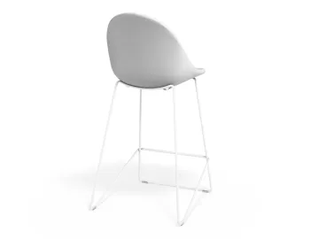 Pebble Kitchenstool Whitepuseat Whiteframe