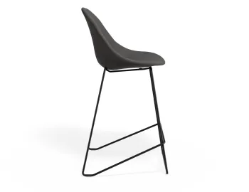 Pebble Kitchenstool Greyfabricseat Blackframe