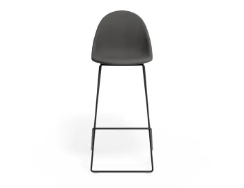 Pebble Barstool Greyfabricseat Blackframe