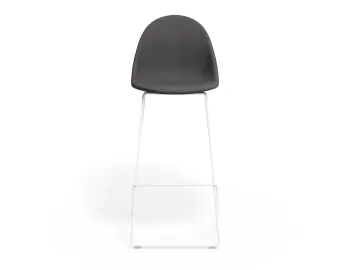 Pebble Barstool Greyfabricseat Whiteframe