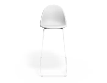 Pebble Barstool Whitepuseat Whiteframe