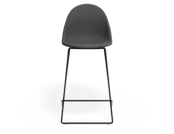 Pebble Kitchenstool Greyfabricseat Blackframe