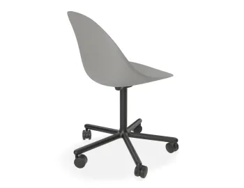 Grey Swivel Castor Pebble Back