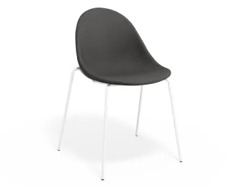 Pebble Chair Greyfabricseat 4postwhite