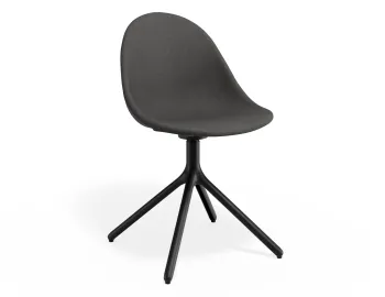 Pebble Chair Greyfabricseat Swivelbase