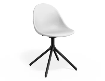 Pebble Chair Whitepuseat Swivelbase