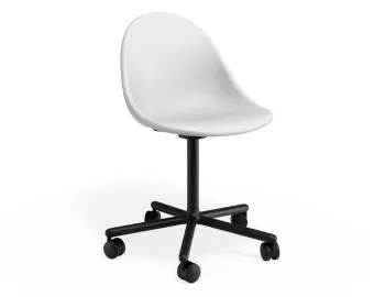 Pebble Chair Whitepuseat Swivelcastors