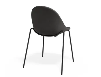 Pebble Chair Greyfabricseat 4postblack