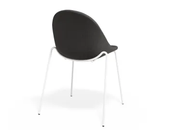 Pebble Chair Greyfabricseat 4postwhite
