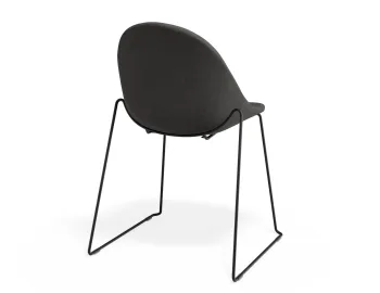 Pebble Chair Greyfabricseat Sledblack
