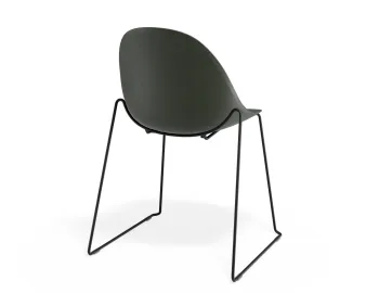 Pebble Chair Oliveseat Sledblack