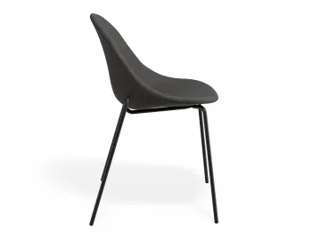 Pebble Chair Greyfabricseat 4postblack