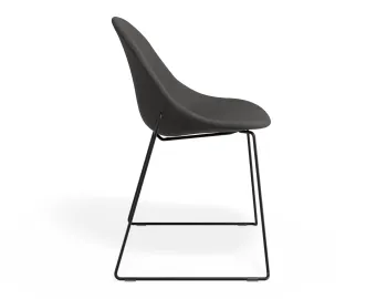 Pebble Chair Greyfabricseat Sledblack