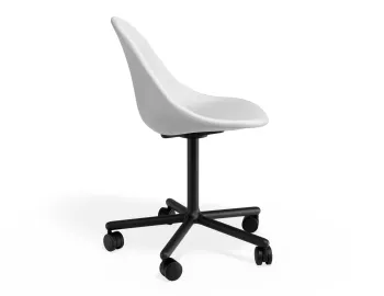 Pebble Chair Whitepuseat Swivelcastors