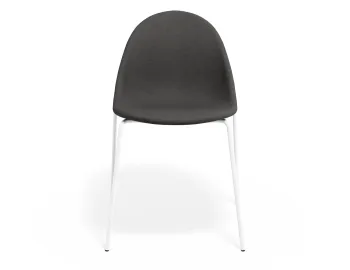 Pebble Chair Greyfabricseat 4postwhite