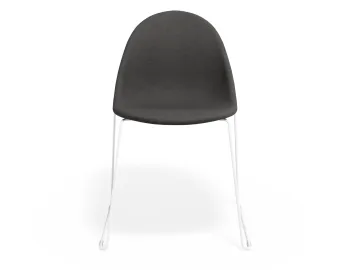 Pebble Chair Greyfabricseat Sledwhite