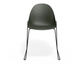 Pebble Chair Oliveseat Sledblack