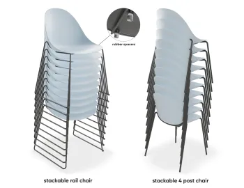 Pebble Rail Chair Blue 10 Stack