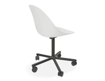 White Swivel Castor Pebble Back