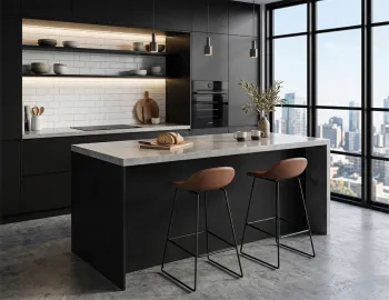 Pop Stool Black Tan Lifestyle