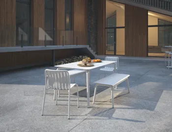 Roku Diningset120benches White