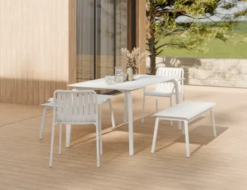 Roku Diningtable 160 Bench White Residential