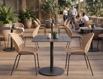 Sombre Rattan Chairs In Restauratn