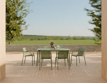 Roku Diningtable 160 Chair Green Residential
