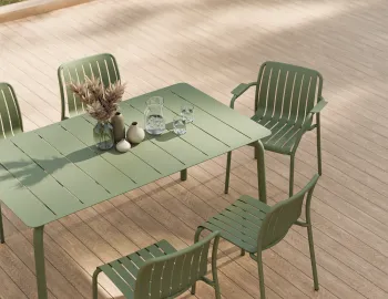 Roku Diningtable 160 Chair Green Residential