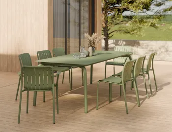 Roku Diningtable 240 Chair Green Residential