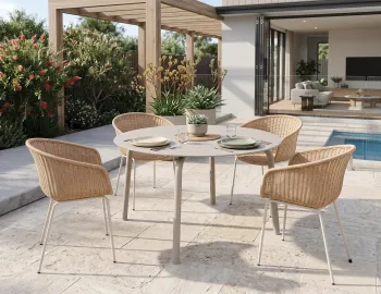 Round Outdoor Table With Pool