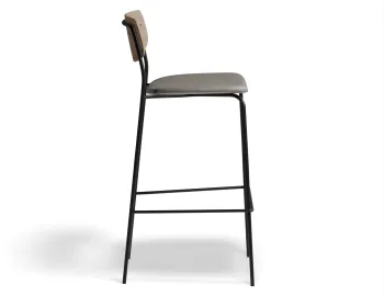 Rylie Stool 75cm Natural GreyPU Side